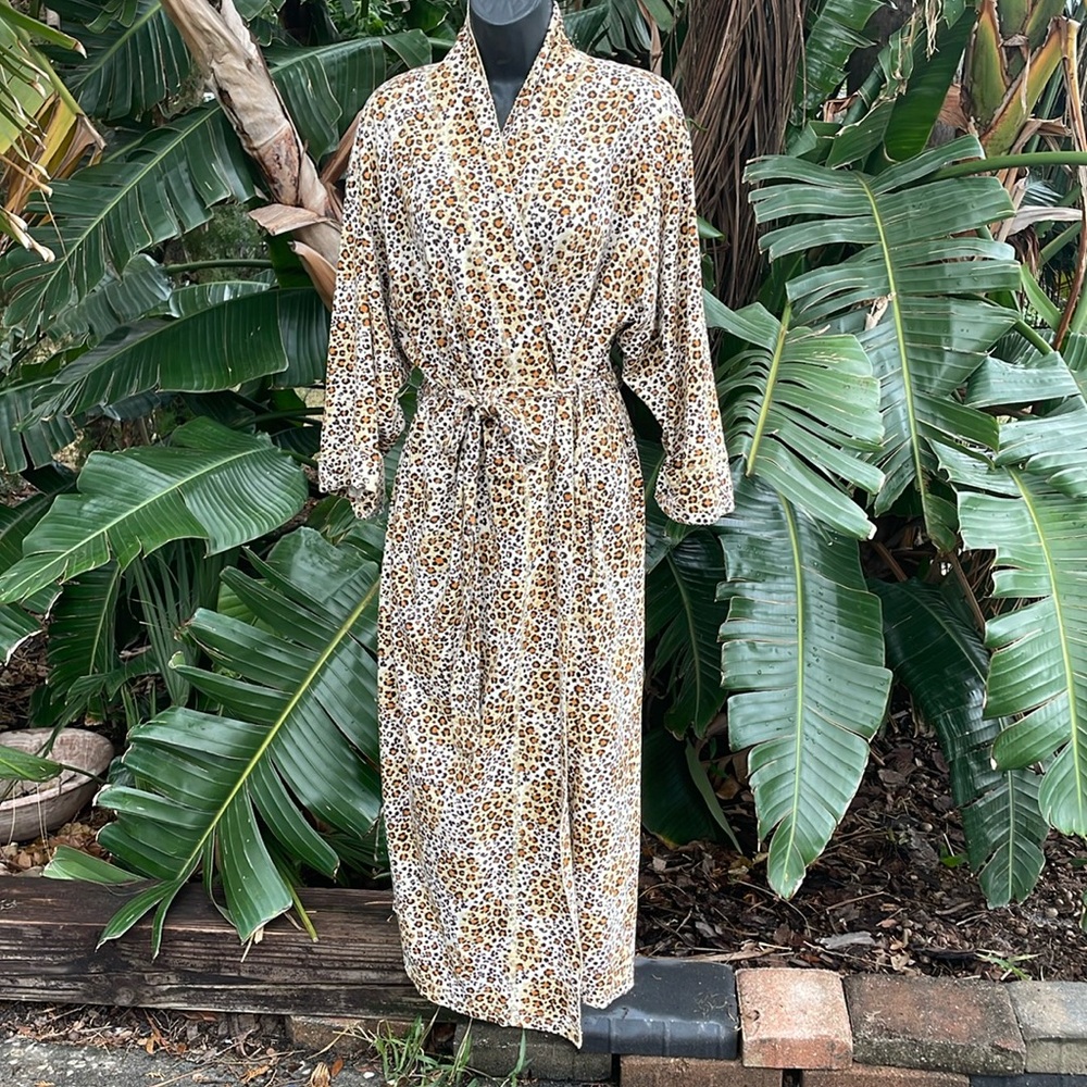 Carole  hochman leopard print cotton robe